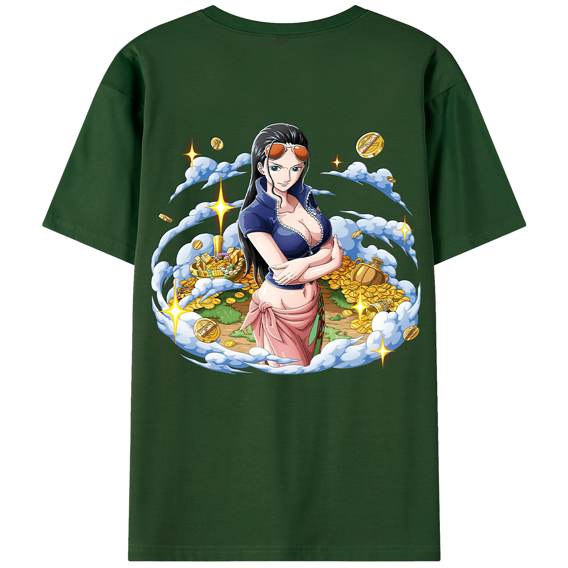 ワンピース ニコ・ロビン ONE PIECE Nico Robin 綿100％半袖Tシャツ（背面プリント）